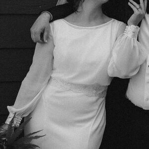 Chic Wedding Blouse/Top with Lace and Pearl Details